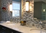Glass and Marble Mosaic-Border with Carrara Marble Top
