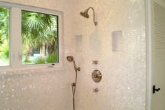 Mother of Pearl mosaic shower